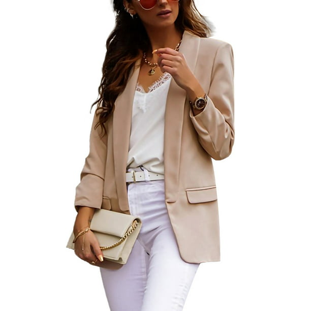 Women Suit Top Ladies LongSleeve Cardigan Casual Blazer Suit Jacket Coat Outwear